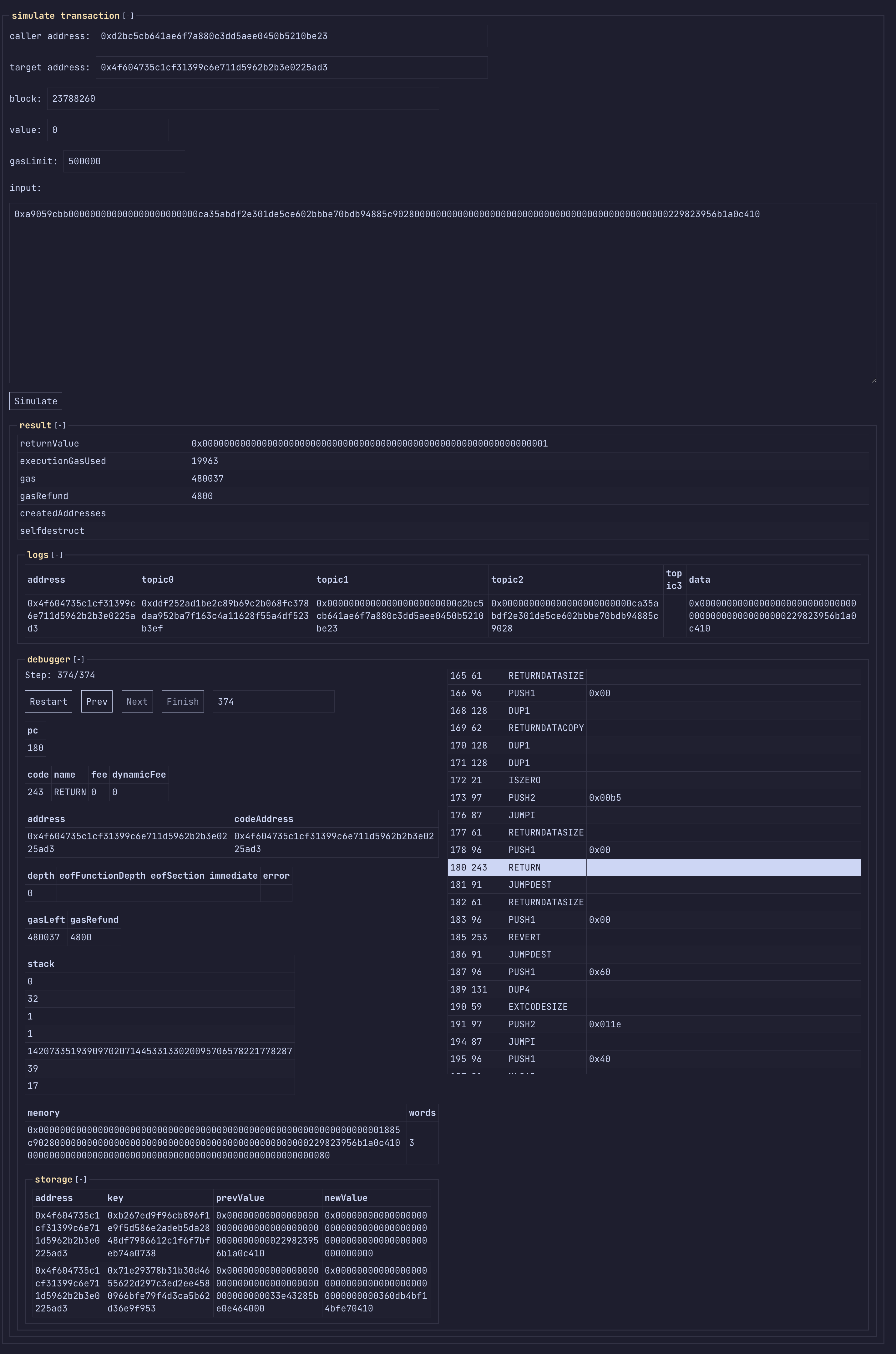 chainkit simulate transaction